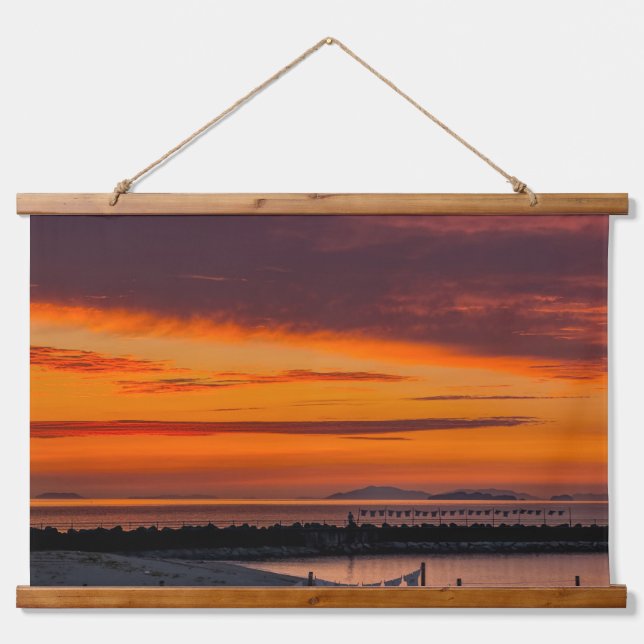 Futami Sunset - 二見海岸の夕日 Hanging Tapestry (Front)