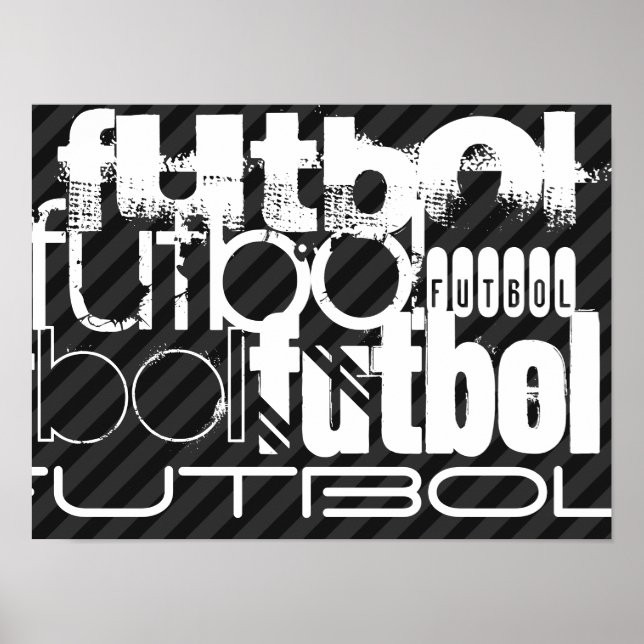 Futbol; Black & Dark Grey Stripes Poster (Front)