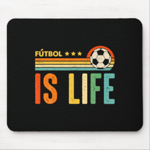 Futbol Is Life Football Lover Soccer Funny Vintage Mouse Pad