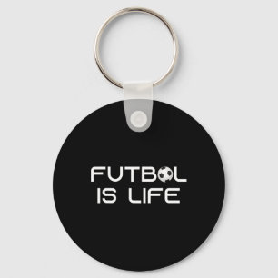 Futbol Is Life Graphic Print Soccer Footbyll Enthu Key Ring