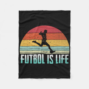 Futbol Is Life Retro Vintage Soccer Player Costume Fleece Blanket
