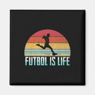 Futbol Is Life Retro Vintage Soccer Player Costume Magnet