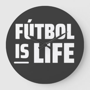 futbol is life, soccer, football, amercian footbal large clock