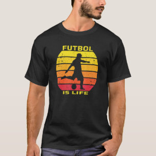 Futbol Is Life Vintage Sports Soccer Goal Shooting T-Shirt