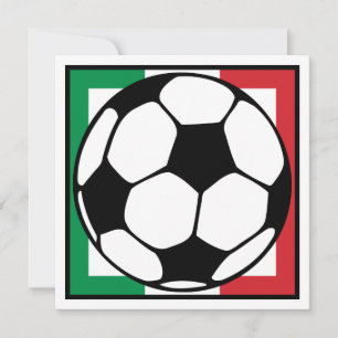 futbol. italia square. soccer ball. invitation