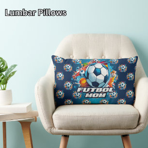 Futbol Mum Soccer Ball Pattern Lumbar Cushion