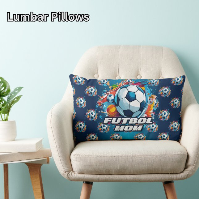 Futbol Mum Soccer Ball Pattern Lumbar Cushion (Creator Uploaded)