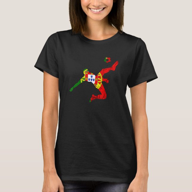 Futebol Portuguese Flag Portuguese Soccer Player P T-Shirt (Front)