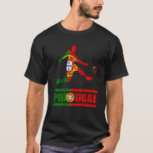 Futebol Portuguese Soccer Player Portuugese Flag P T-Shirt