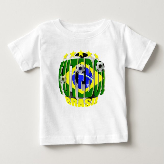 Futebol round brazil soccer ball 5 star gifts baby T-Shirt (Front)