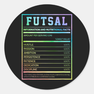 Futsal Information And Nutritional Facts Footbyll Classic Round Sticker