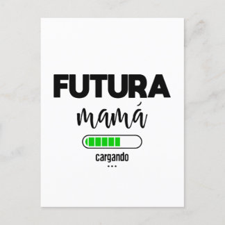 Futura mamá cargando postcard