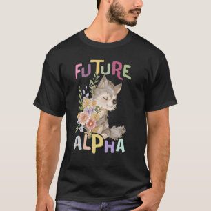 future alpha wolf with flowers cute wolves animal  T-Shirt
