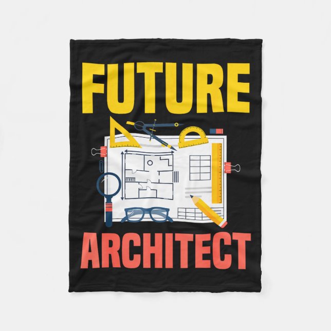 Future Architect Funny Architecture Architect  Fleece Blanket (Front)