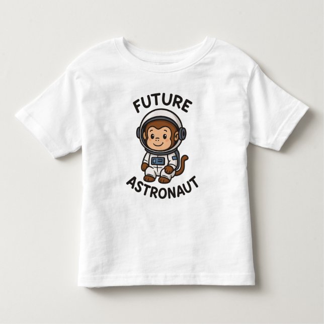Future Astronaut - Cute Space Monkey Toddler T-Shirt (Front)