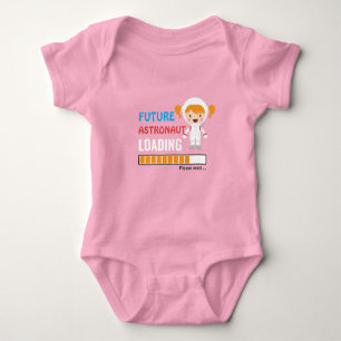 Future Astronaut Loading Shower Party Pink Girly Baby Bodysuit
