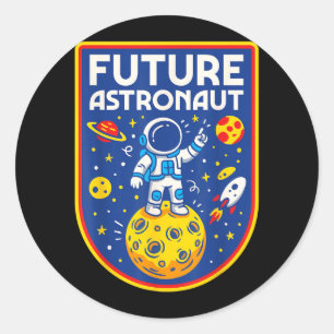Future Astronaut Moon Planet Earth Science Outer Classic Round Sticker