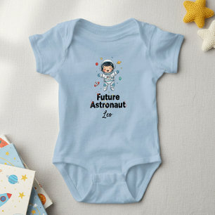 Future Astronaut  Personalised Light Blue  Bodysui Baby Bodysuit