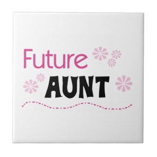 Future Aunt Black and Pink T-shirts and Gifts Ceramic Tile
