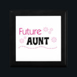 Future Aunt Black and Pink T-shirts and Gifts Gift Box<br><div class="desc">A black and pink text and flowers design on Future Aunt T shirts,  mugs,  cards , stickers,  tote bags,  buttons,  and other proud new future aunt apparel and gifts.</div>