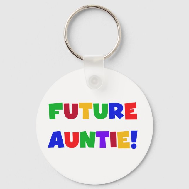 Future Auntie-Primary Colours Tshirts and Gifts Key Ring (Front)