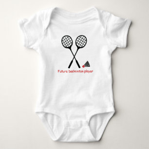 Future badminton player, racquet & shuttlecock baby bodysuit