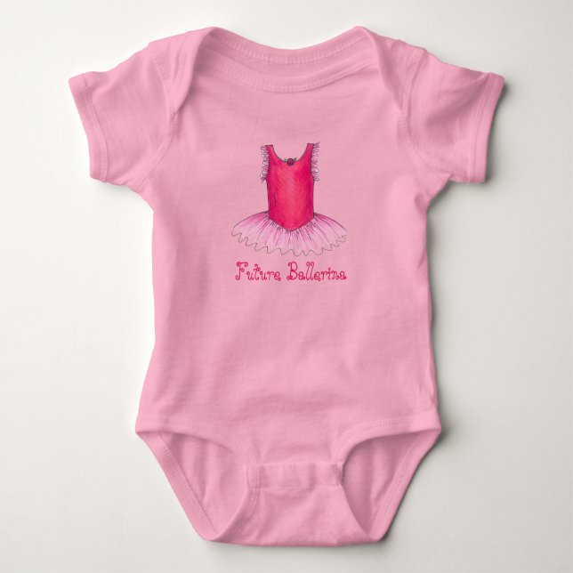 Future Ballerina Pink Ballet Tutu Dance Teacher Baby Bodysuit (Front)