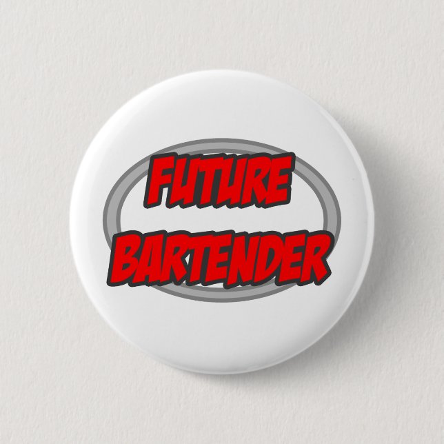 Future Bartender 6 Cm Round Badge (Front)