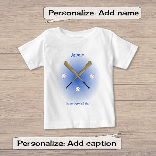 Future baseball star custom text baby T-Shirt
