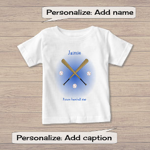 Future baseball star custom text baby T-Shirt