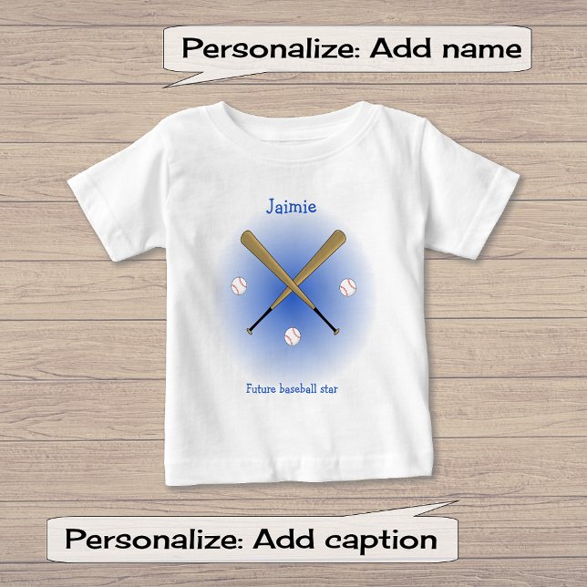 Future baseball star custom text baby T-Shirt (Creator Uploaded)