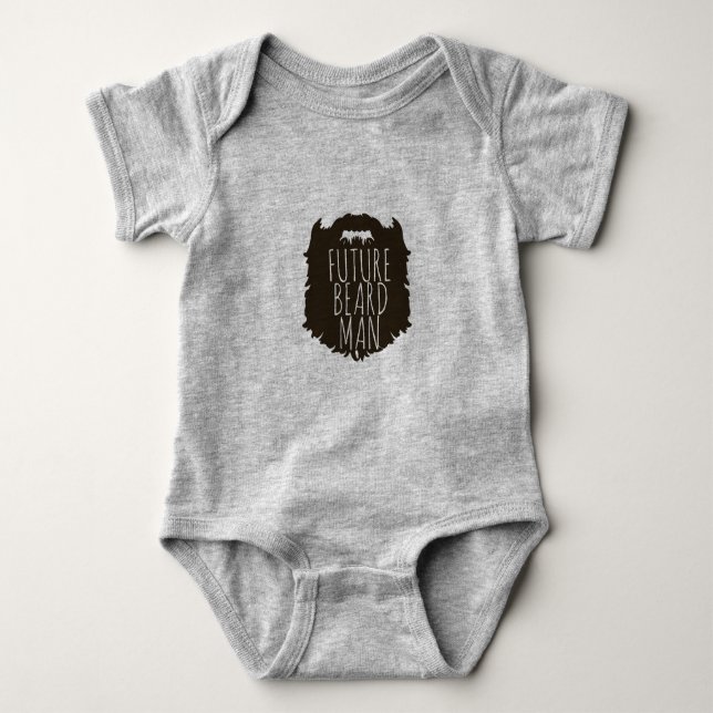 FUTURE BEARD MAN BESTSELLING HIPSTER BABY SHOWER BODYSUIT (Front)