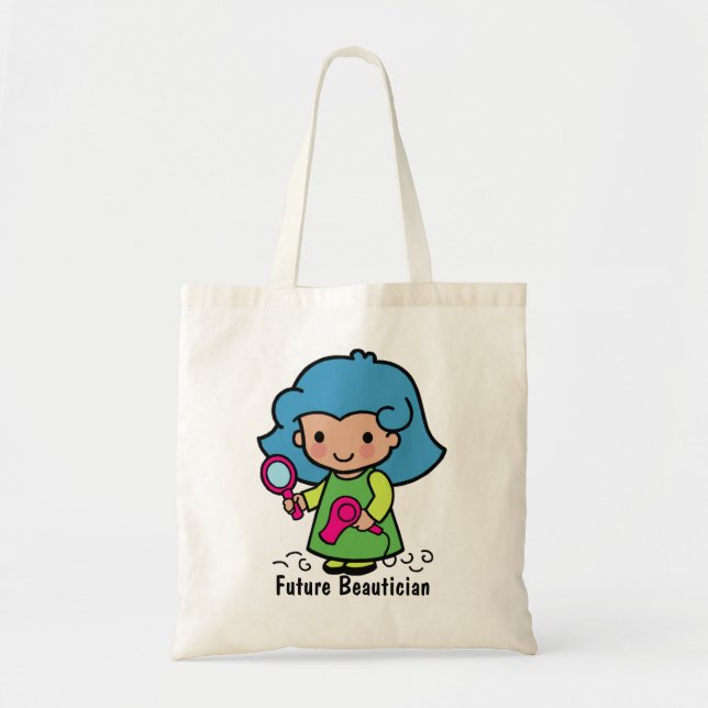 Future Beautician/Hair Stylist with blow dryer Tote Bag (Front)