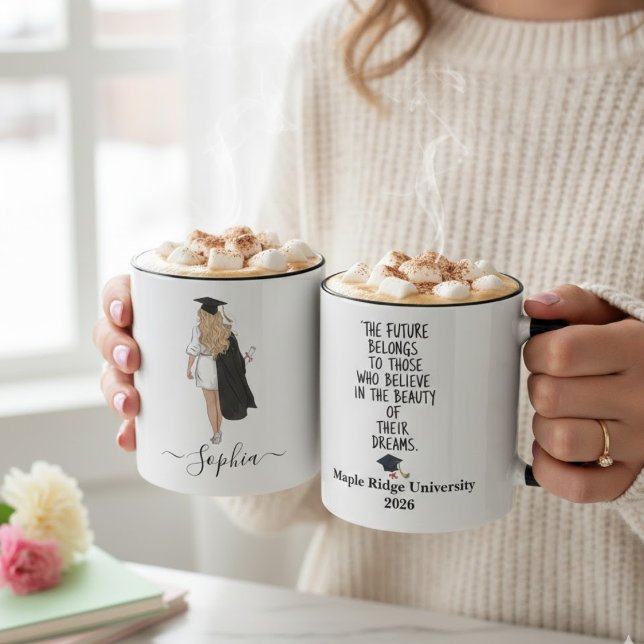 Future Belongs to Dreamers Graduation Name Quote Mug (Creator Uploaded)
