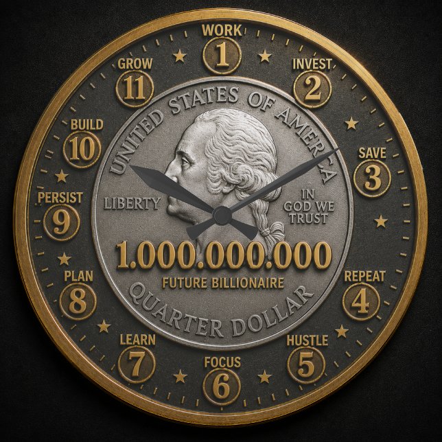 Future Billionaire Mindset Millionaire  Large Clock (Creator Uploaded)