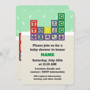 Future Biologist's Blocks Baby Shower Invitation