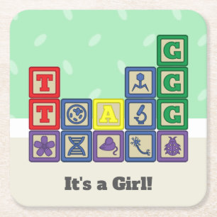 Future Biologist's Blocks Paper Coasters