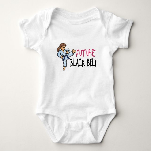 Future Black Belt GIRL 1.1 Baby Bodysuit (Front)