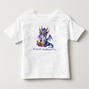 Future Bookworm Purple Dragon Reading Baby Toddler T-Shirt