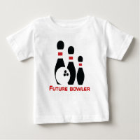 Future bowler, bowling ball and pins