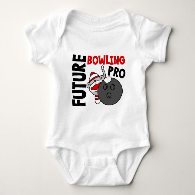 Future Bowling Pro Sock Monkey Baby Bodysuit (Front)