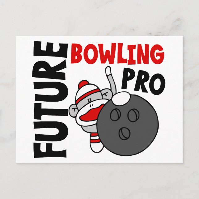 Future Bowling Pro Sock Monkey Postcard (Front)