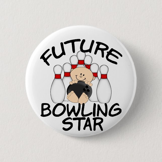 Future Bowling Star 6 Cm Round Badge (Front)