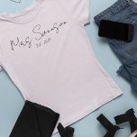 Future Bride Mrs Custom Name Bachelorette T-Shirt<br><div class="desc">Get ready to celebrate your upcoming nuptials in style with our Bridal future Mrs Custom Name Bachelorette T-Shirt! This is not just any ordinary shirt - it's a statement piece that will make you the centre of attention everywhere you go. Made from high-quality, soft and breatheable fabric, this t-shirt ensures...</div>