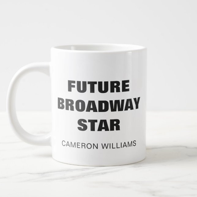 Future Broadway Star Personalised Name Theatre Kid Large Coffee Mug (Left)
