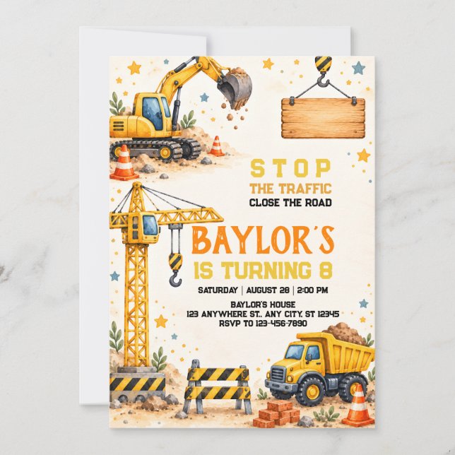 Future Builder Birthday Invitation (Front)
