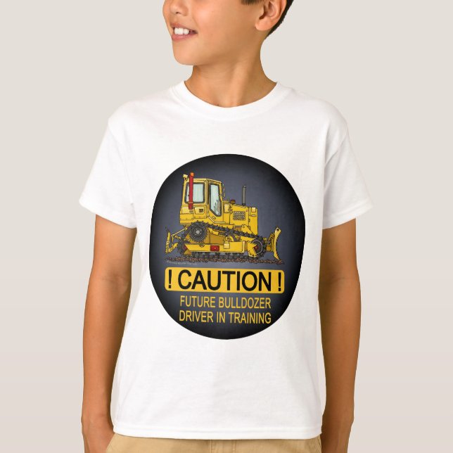 Future Bulldozer Dozer Driver Kids T-Shirt (Front)