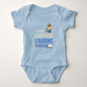 Future Captain Loading Cute Funny Personalised Boy Baby Bodysuit