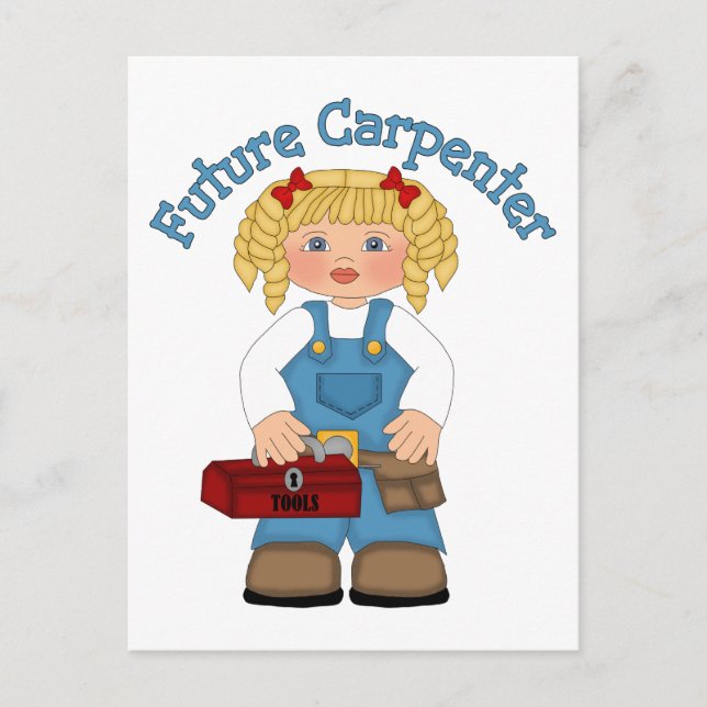 Future Carpenter Construction Worker- GIRLS Postcard (Front)