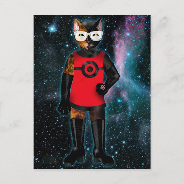 Future Cat in Outer Space Postcard (Front)